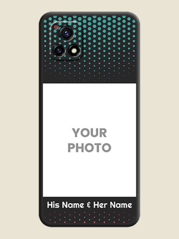 Custom Faded Dots with Grunge Photo Frame and Text on Space Black Custom Soft Matte Phone Cases - Vivo Y72 5G - alternate view