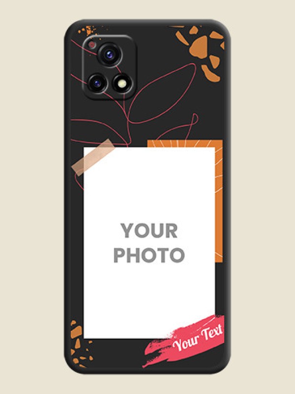Custom Orange Photo Frame on Space Black Custom Soft Matte Phone Back Cover - Vivo Y72 5G - alternate view
