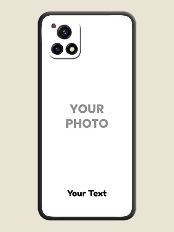 Custom Full Single Pic Upload With Text On Space Black Personalized Soft Matte Phone Covers -Vivo Y72 5G - alternate view