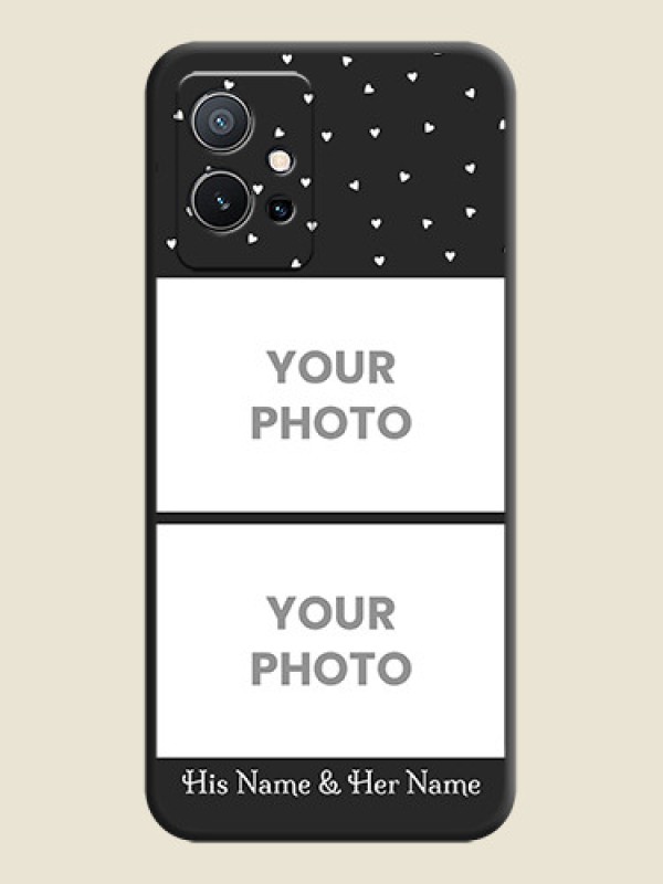 Custom Miniature Love Symbols with Name on Space Black Custom Soft Matte Back Cover - Vivo Y75 5G - alternate view