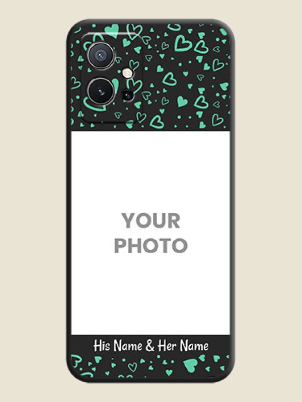 Custom Sea Green Indefinite Love Pattern on Photo on Space Black Soft Matte Mobile Cover - Vivo Y75 5G - alternate view