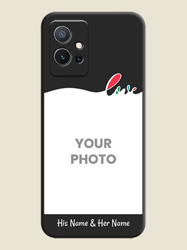 Custom Fall in Love Pattern with Picture on Photo on Space Black Soft Matte Mobile Case - Vivo Y75 5G - alternate view