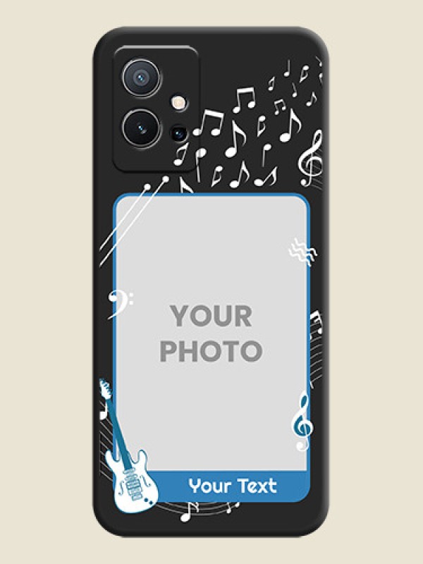 Custom Musical Theme Design with Text on Photo on Space Black Soft Matte Mobile Case - Vivo Y75 5G - alternate view