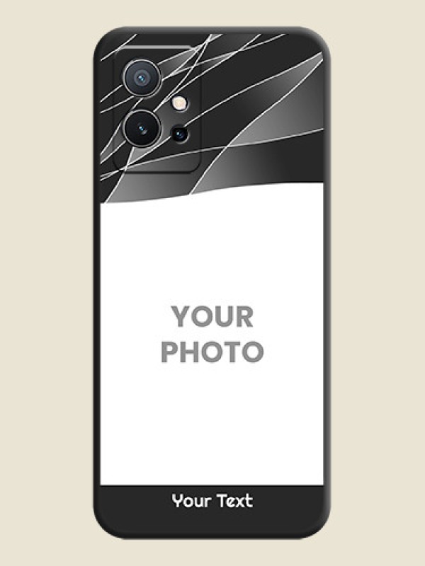 Custom Mixed Wave Lines on Photo on Space Black Soft Matte Mobile Cover - Vivo Y75 5G - alternate view