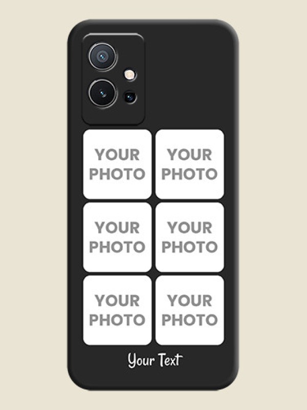 Custom Floral Art with 6 Image Holder on Photo on Space Black Soft Matte Mobile Case - Vivo Y75 5G - alternate view