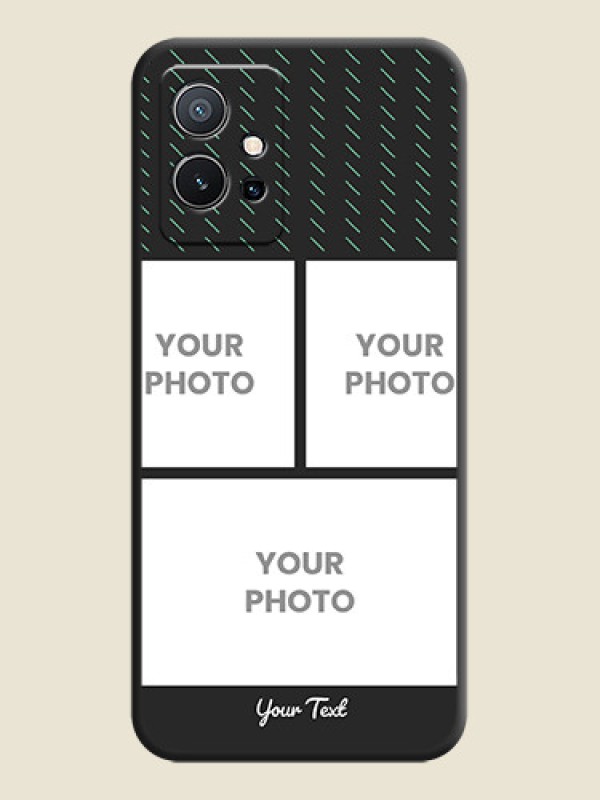 Custom Cross Dotted Pattern with 2 Image Holder  on Personalised Space Black Soft Matte Cases - Vivo Y75 5G - alternate view