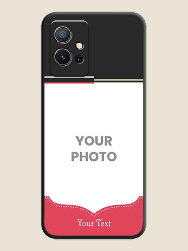 Custom Classic Plain Design with Name on Photo on Space Black Soft Matte Phone Cover - Vivo Y75 5G - alternate view