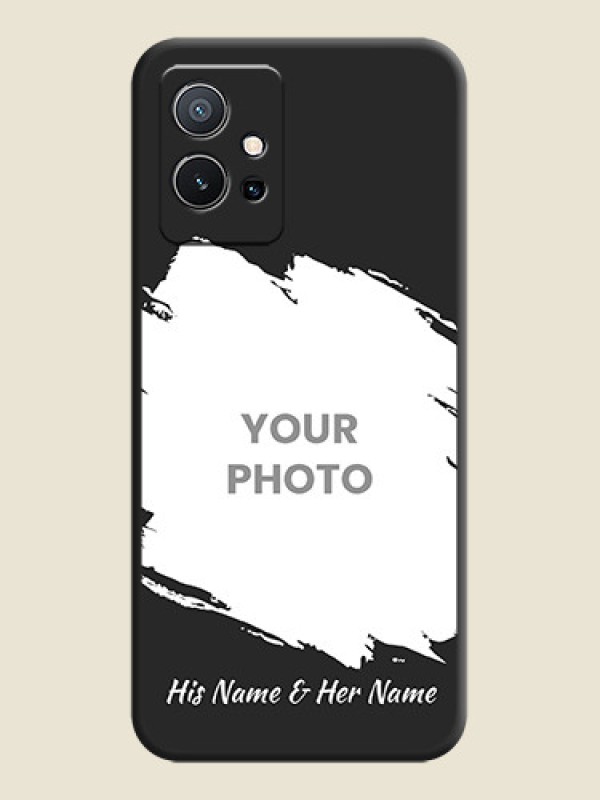 Custom Grunge Brush Strokes on Photo on Space Black Soft Matte Back Cover - Vivo Y75 5G - alternate view