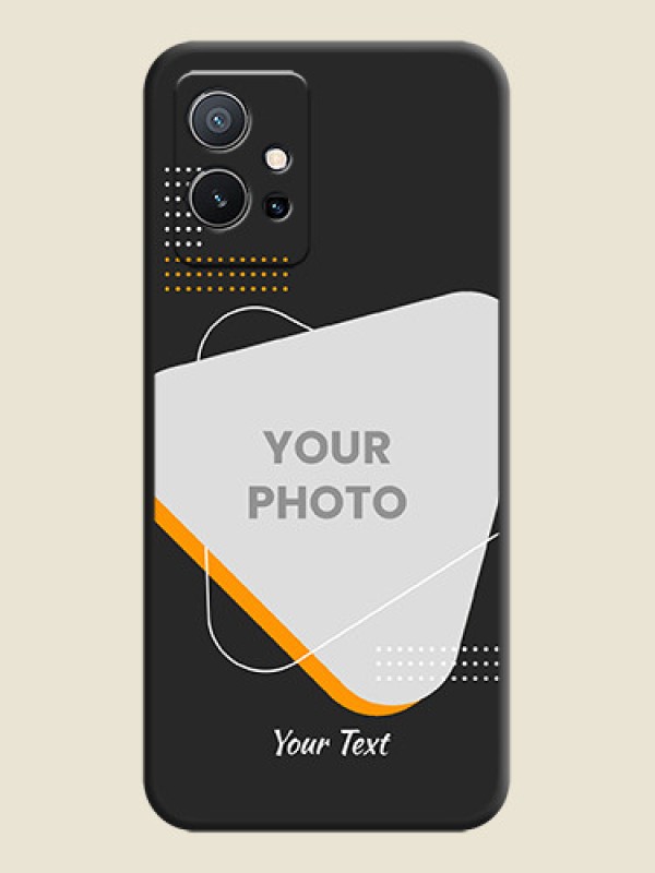 Custom Yellow Triangle on Photo on Space Black Soft Matte Phone Cover - Vivo Y75 5G - alternate view