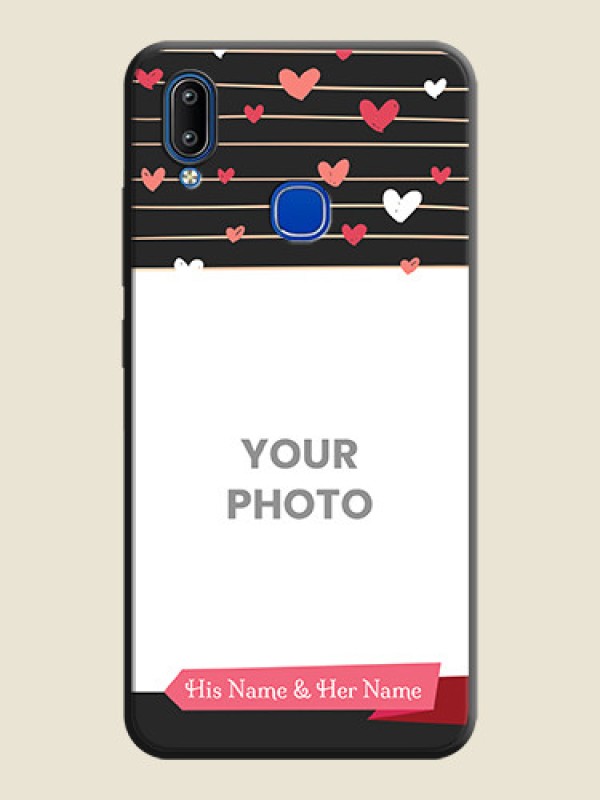 Custom Love Pattern with Name on Pink Ribbon  - Photo on Space Black Soft Matte Back Cover - Vivo Y91 - alternate view