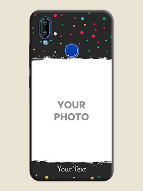 Custom Multicolor Dotted Pattern with Text on Space Black Custom Soft Matte Phone Back Cover - Vivo Y91 - alternate view