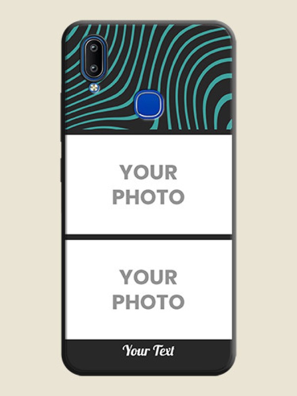 Custom Wave Pattern with 2 Image Holder on Space Black Personalized Soft Matte Phone Covers - Vivo Y91 - alternate view