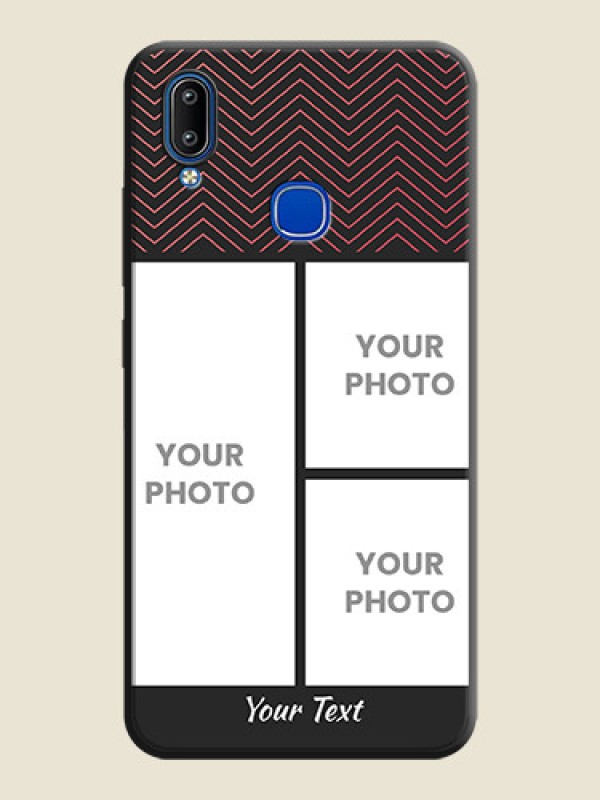 Custom Wave Pattern with 3 Image Holder on Space Black Custom Soft Matte Back Cover - Vivo Y91 - alternate view
