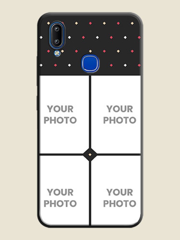Custom Multicolor Dotted Pattern with 4 Image Holder on Space Black Custom Soft Matte Phone Cases - Vivo Y91 - alternate view