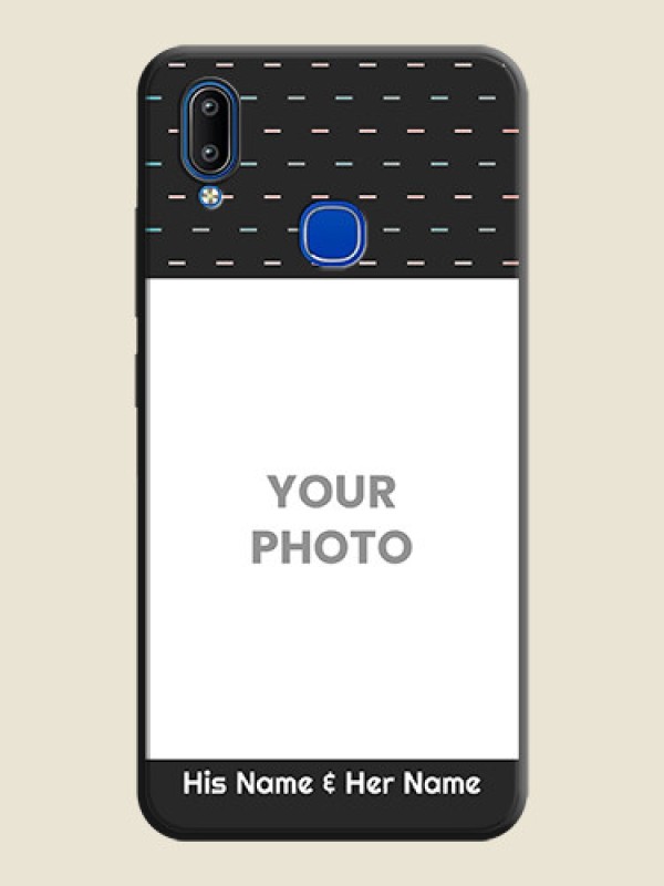 Custom Line Pattern Design with Text on Space Black Custom Soft Matte Phone Back Cover - Vivo Y91 - alternate view