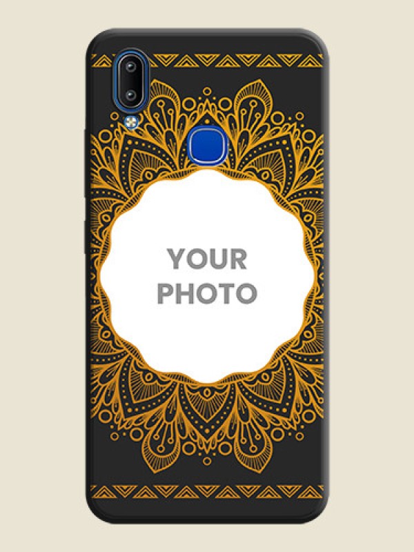 Custom Round Image with Floral Design - Photo on Space Black Soft Matte Mobile Cover - Vivo Y91 - alternate view