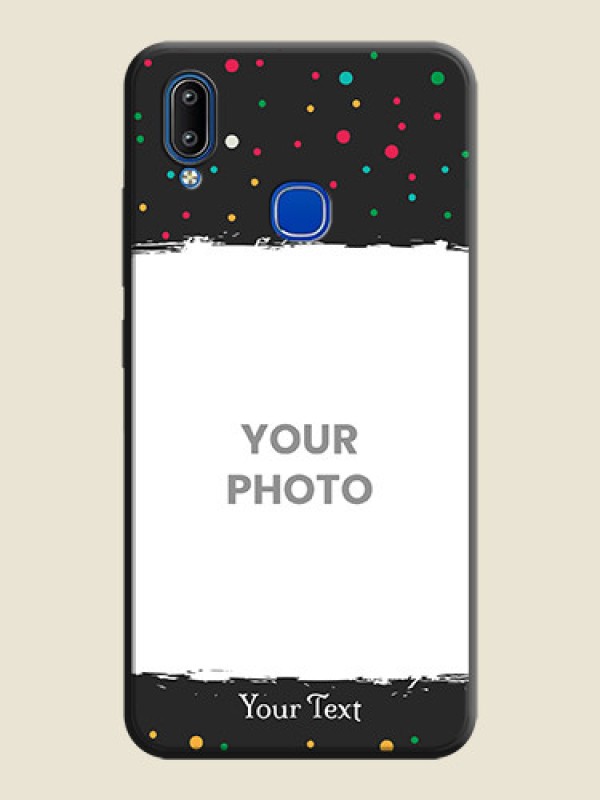 Custom Multicolor Dotted Pattern with Text on Space Black Custom Soft Matte Phone Back Cover - Vivo Y93 - alternate view