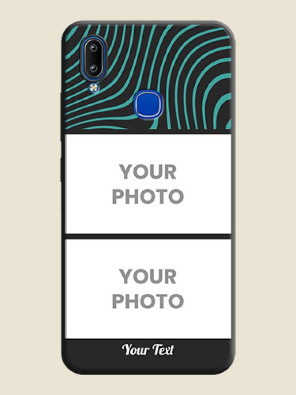 Custom Wave Pattern with 2 Image Holder on Space Black Personalized Soft Matte Phone Covers - Vivo Y93 - alternate view