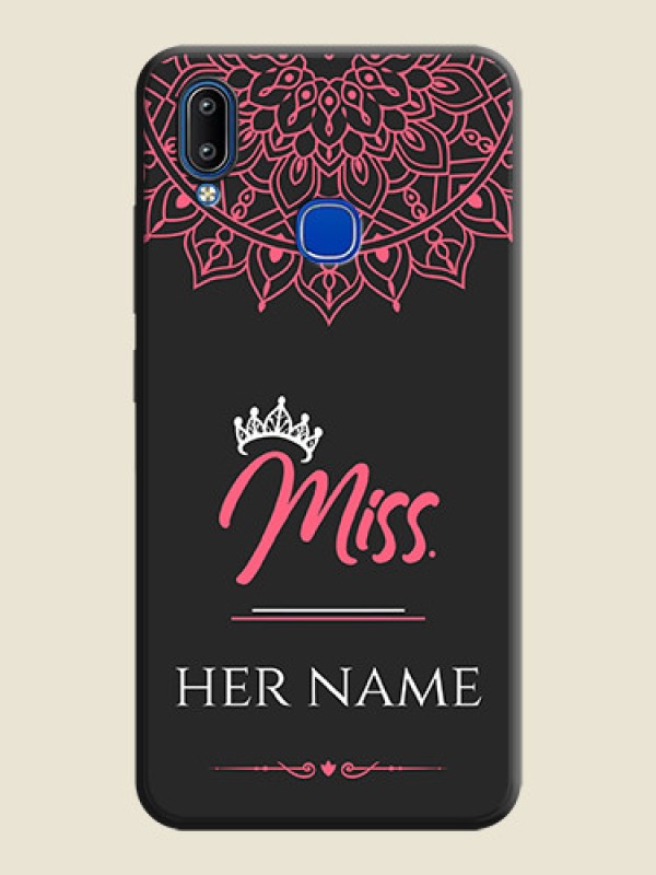 Custom Mrs Name with Floral Design on Space Black Personalized Soft Matte Phone Covers - Vivo Y93 - alternate view