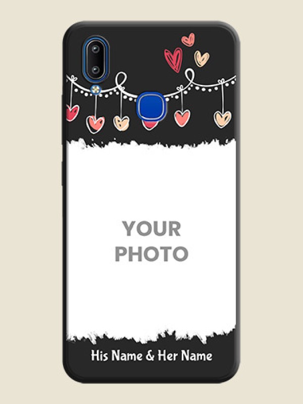 Custom Pink Love Hangings with Name on Space Black Custom Soft Matte Phone Cases - Vivo Y95 - alternate view