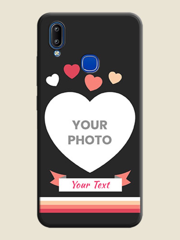 Custom Love Shaped Photo with Colorful Stripes on Personalised Space Black Soft Matte Cases - Vivo Y95 - alternate view
