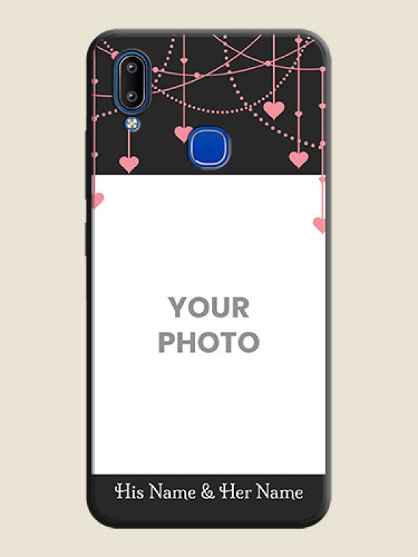 Custom Pink Love Hangings with Text on Space Black Custom Soft Matte Back Cover - Vivo Y95 - alternate view