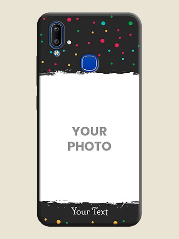 Custom Multicolor Dotted Pattern with Text on Space Black Custom Soft Matte Phone Back Cover - Vivo Y95 - alternate view
