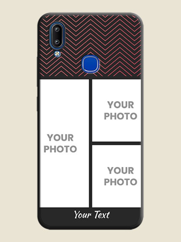 Custom Wave Pattern with 3 Image Holder on Space Black Custom Soft Matte Back Cover - Vivo Y95 - alternate view