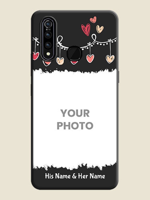 Custom Pink Love Hangings with Name on Space Black Custom Soft Matte Phone Cases - Vivo Z1 Pro - alternate view