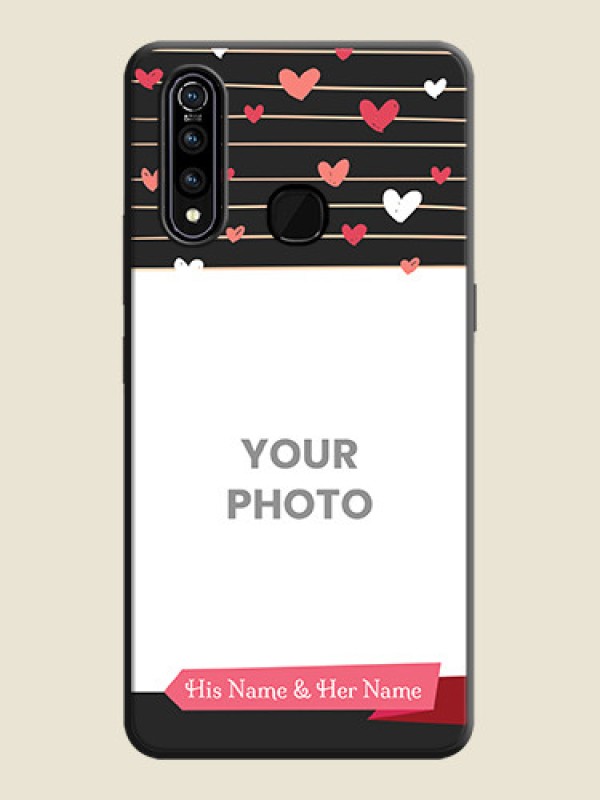 Custom Love Pattern with Name on Pink Ribbon  - Photo on Space Black Soft Matte Back Cover - Vivo Z1 Pro - alternate view