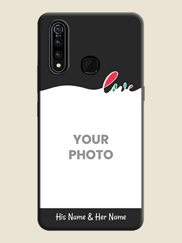 Custom Fall in Love Pattern with Picture - Photo on Space Black Soft Matte Mobile Case - Vivo Z1 Pro - alternate view