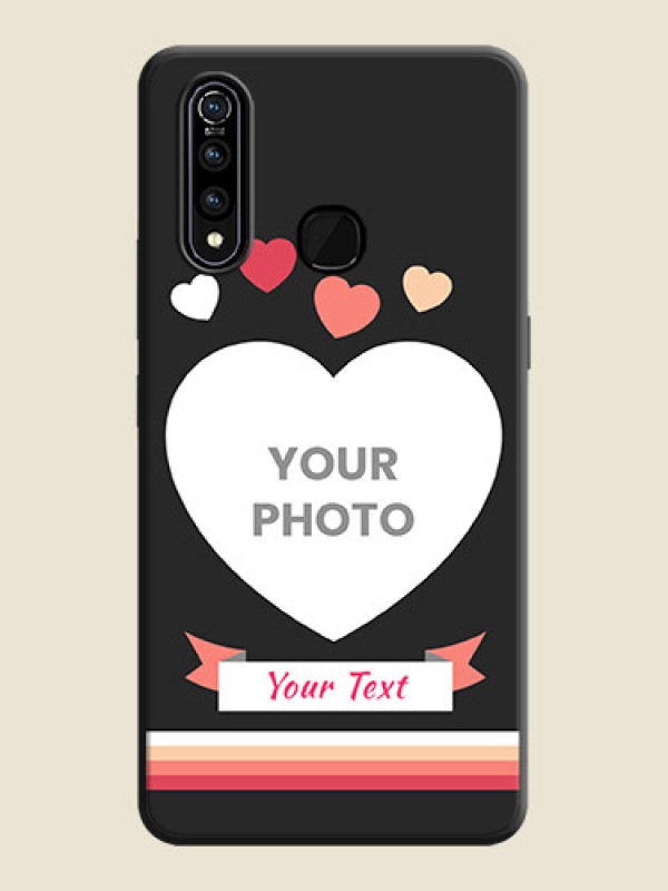 Custom Love Shaped Photo with Colorful Stripes on Personalised Space Black Soft Matte Cases - Vivo Z1 Pro - alternate view