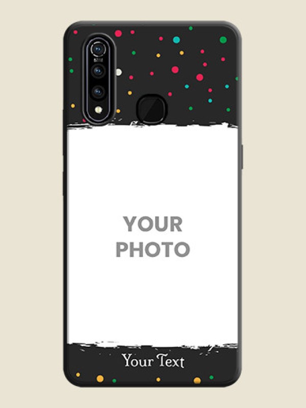 Custom Multicolor Dotted Pattern with Text on Space Black Custom Soft Matte Phone Back Cover - Vivo Z1 Pro - alternate view