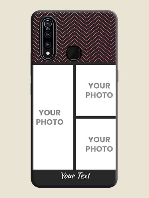 Custom Wave Pattern with 3 Image Holder on Space Black Custom Soft Matte Back Cover - Vivo Z1 Pro - alternate view