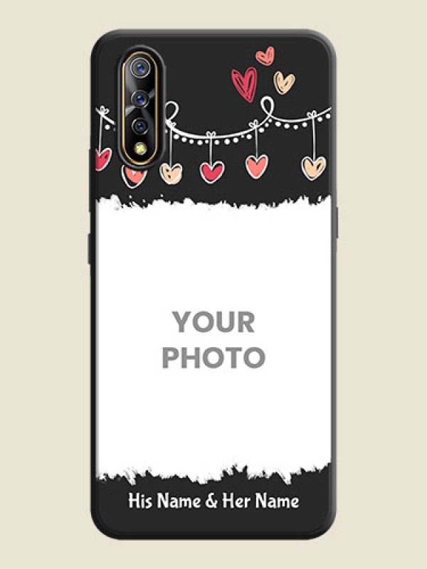 Custom Pink Love Hangings with Name on Space Black Custom Soft Matte Phone Cases - Vivo Z1X - alternate view