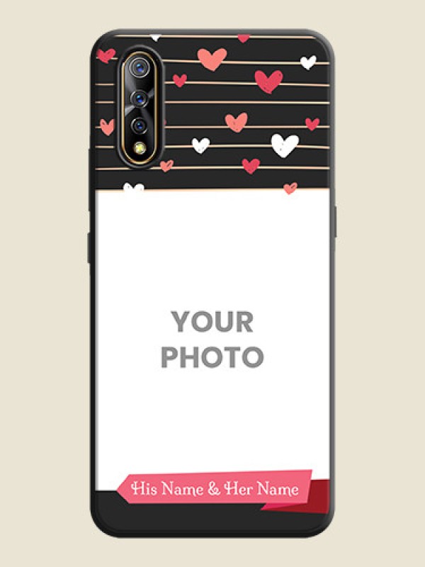 Custom Love Pattern with Name on Pink Ribbon  - Photo on Space Black Soft Matte Back Cover - Vivo Z1X - alternate view