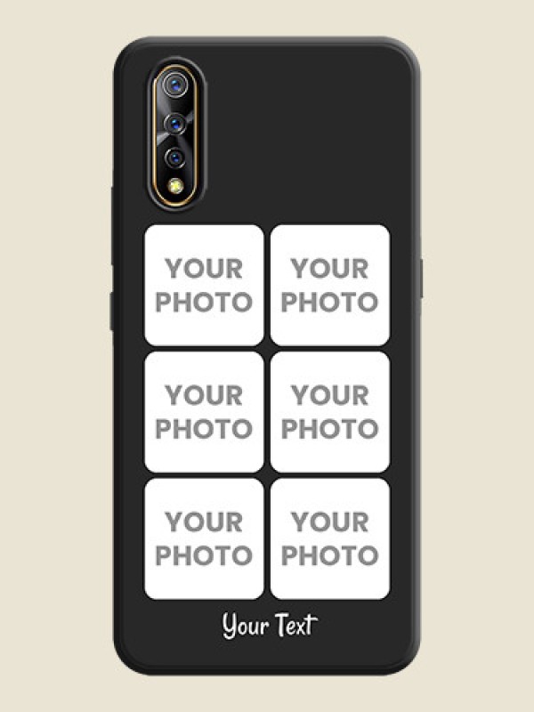 Custom Floral Art with 6 Image Holder - Photo on Space Black Soft Matte Mobile Case - Vivo Z1X - alternate view