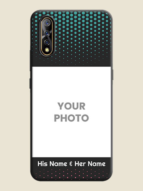 Custom Faded Dots with Grunge Photo Frame and Text on Space Black Custom Soft Matte Phone Cases - Vivo Z1X - alternate view