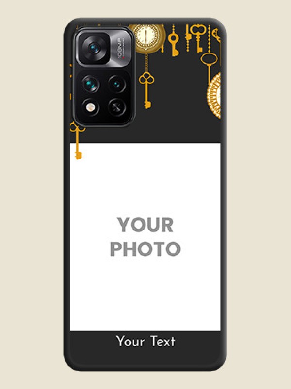 Custom Decorative Design with Text on Space Black Custom Soft Matte Back Cover - Xiaomi 11I 5G - alternate view