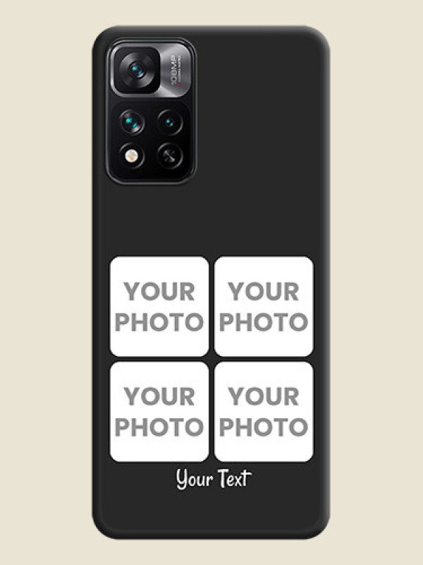 Custom Floral Art with 6 Image Holder on Photo on Space Black Soft Matte Mobile Case - Xiaomi 11I 5G - alternate view