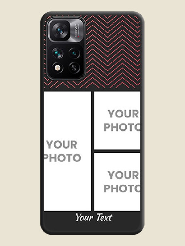 Custom Wave Pattern with 3 Image Holder on Space Black Custom Soft Matte Back Cover - Xiaomi 11I 5G - alternate view