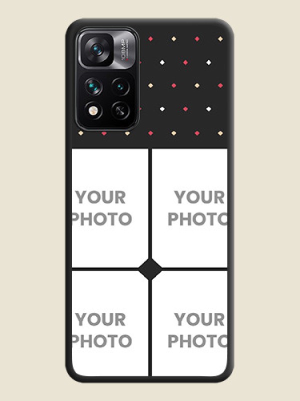 Custom Multicolor Dotted Pattern with 4 Image Holder on Space Black Custom Soft Matte Phone Cases - Xiaomi 11I 5G - alternate view
