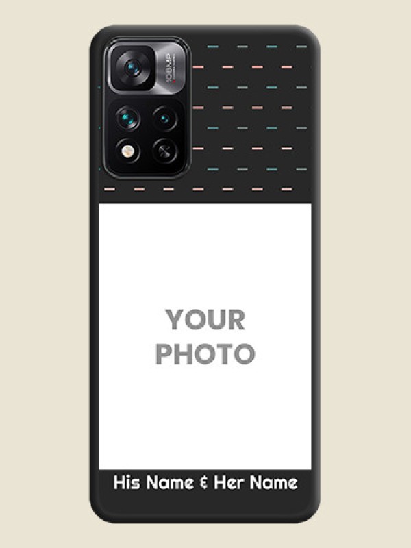 Custom Line Pattern Design with Text on Space Black Custom Soft Matte Phone Back Cover - Xiaomi 11I 5G - alternate view