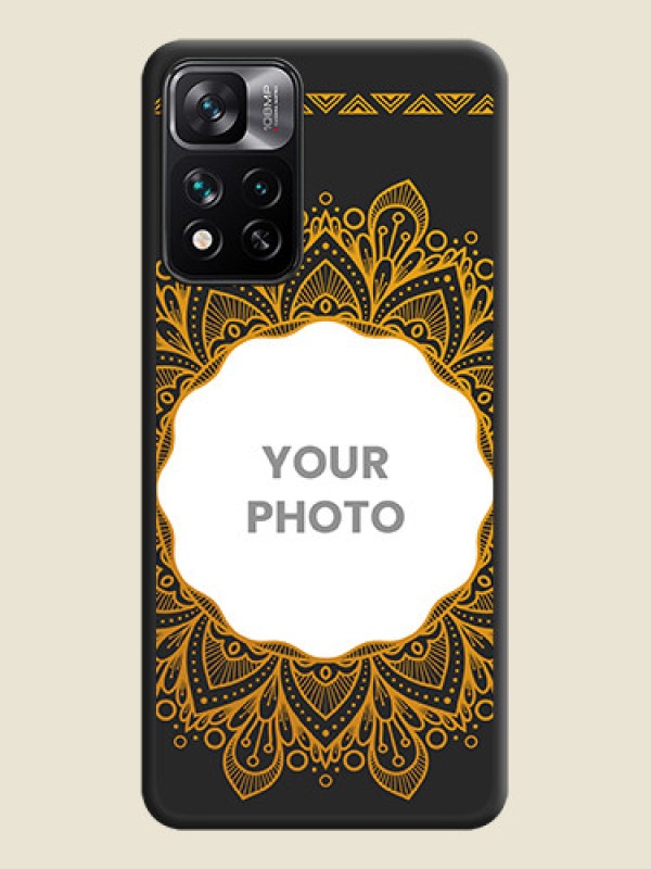 Custom Round Image with Floral Design on Photo on Space Black Soft Matte Mobile Cover - Xiaomi 11I 5G - alternate view