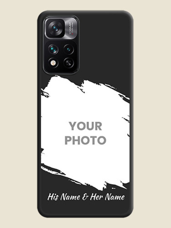 Custom Grunge Brush Strokes on Photo on Space Black Soft Matte Back Cover - Xiaomi 11I 5G - alternate view
