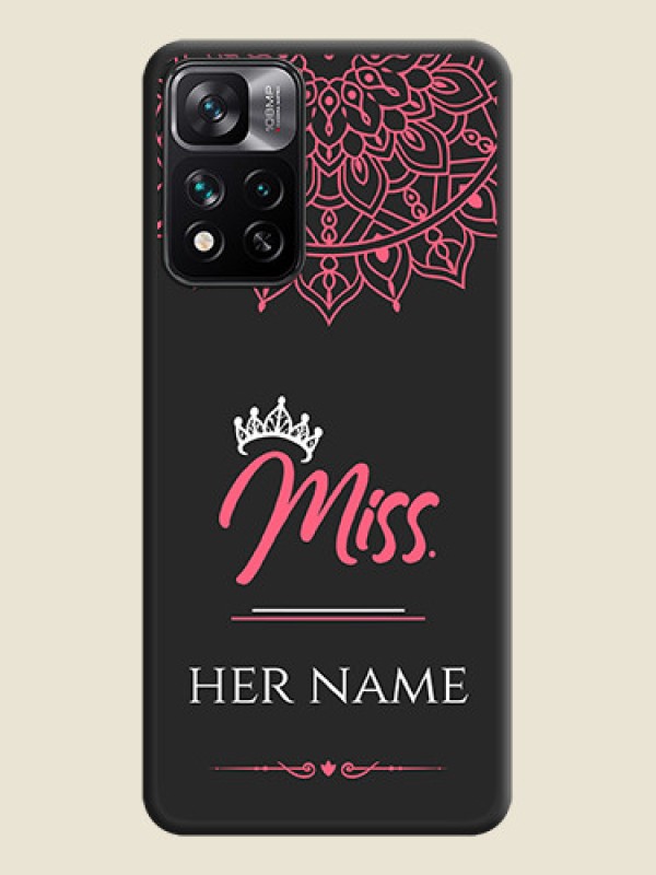 Custom Mrs Name with Floral Design on Space Black Personalized Soft Matte Phone Covers - Xiaomi 11I 5G - alternate view