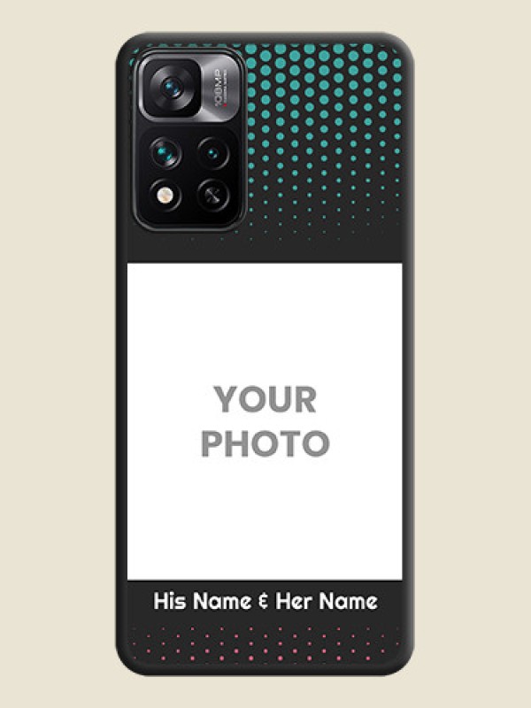 Custom Faded Dots with Grunge Photo Frame and Text on Space Black Custom Soft Matte Phone Cases - Xiaomi 11I 5G - alternate view