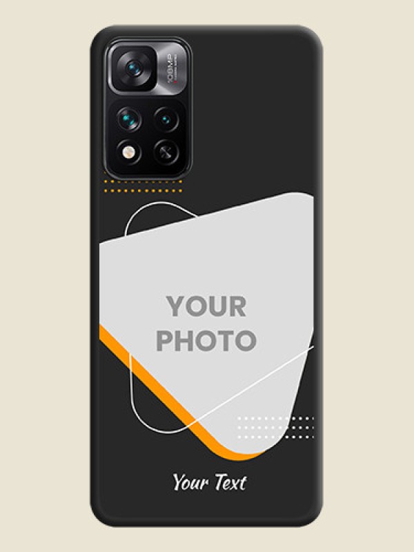 Custom Yellow Triangle on Photo on Space Black Soft Matte Phone Cover - Xiaomi 11I 5G - alternate view
