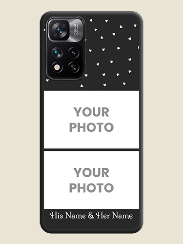 Custom Miniature Love Symbols with Name on Space Black Custom Soft Matte Back Cover - Xiaomi 11i Hypercharge 5G - alternate view