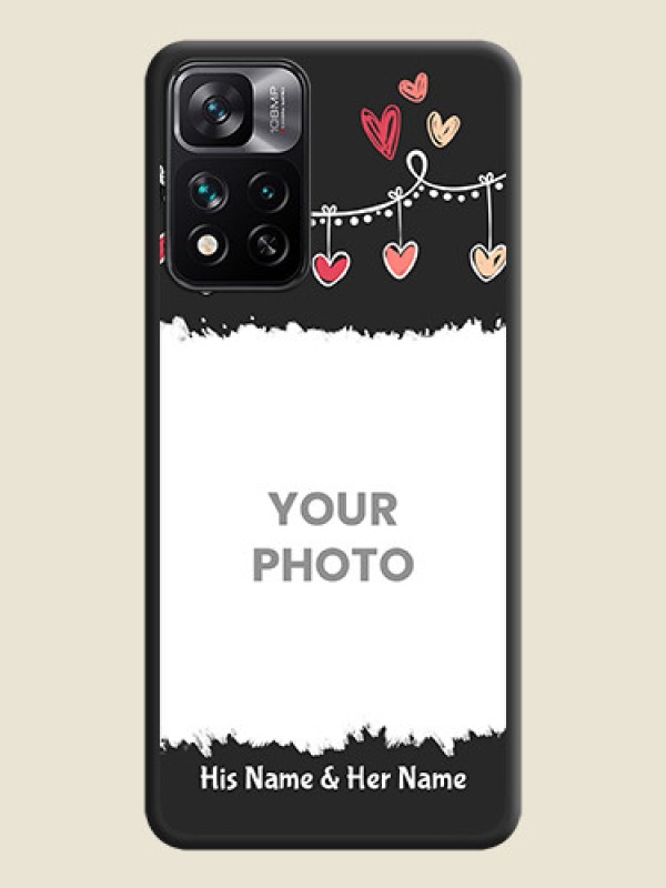 Custom Pink Love Hangings with Name on Space Black Custom Soft Matte Phone Cases - Xiaomi 11i Hypercharge 5G - alternate view